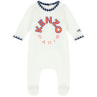 Baby Boys White & Navy Blue Logo Babygrows ( 2-Pack ), 1, hi-res